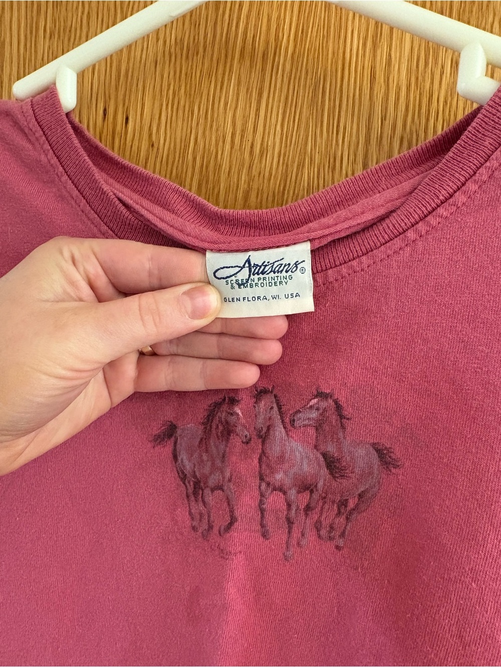 Vintage Rose Short Sleeve Tee with Horse Graphic 🐴 - Picture 3 of 5